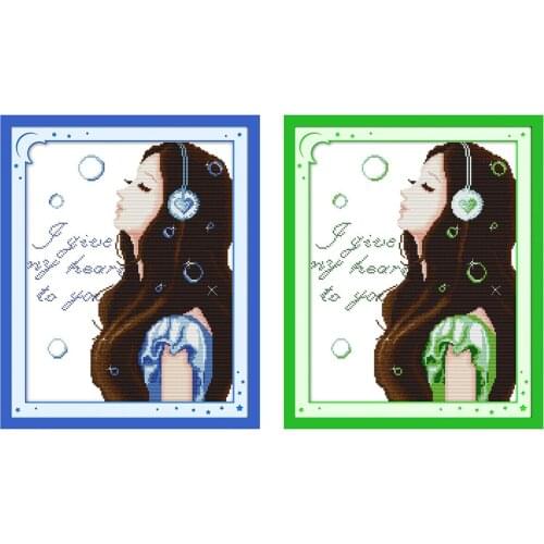 Everlasting Love Inner Voices Chinese Cross Stitch Kits Ecological Cotton Stamped Printed 11CT DIY Wedding Decoration For Home