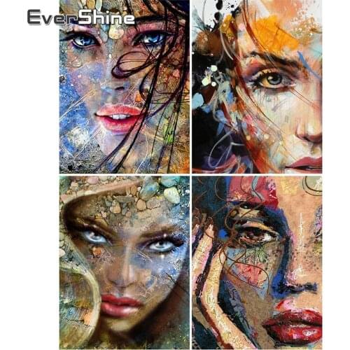 EverShine 5D DIY Diamond Embroidery Woman Diamond Painting Full Square Portrait Cross Stitch Picture Mosaic Rhinestones Wall Art