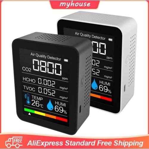 Multi-function Digital Display TVOC Meter Temperature Humidity Measuring Air Quality Monitor Carbon Dioxide Sensor HCHO Tester