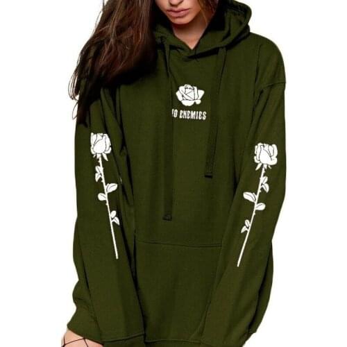 Fashion Women Men Unsex Winter Warm Hoodie Long Sleeve Coat Jacket With Pocket Oversize Casual Cool Outwear Rose Print