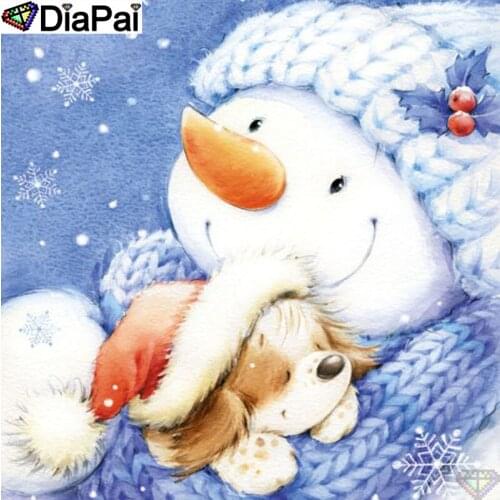DIAPAI Square Round Drill 5D Diamond Painting Environmental Crafts Full Diamond Embroidery "Snowman scenery" Home decor A26784