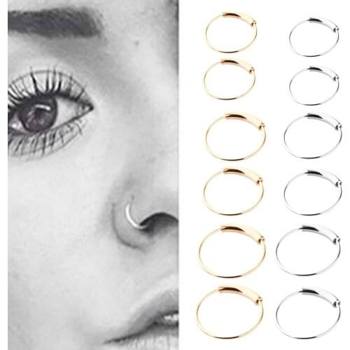 Set of 2 Elegant Nose Earrings Punk Safety Pin Earrings Jewelry