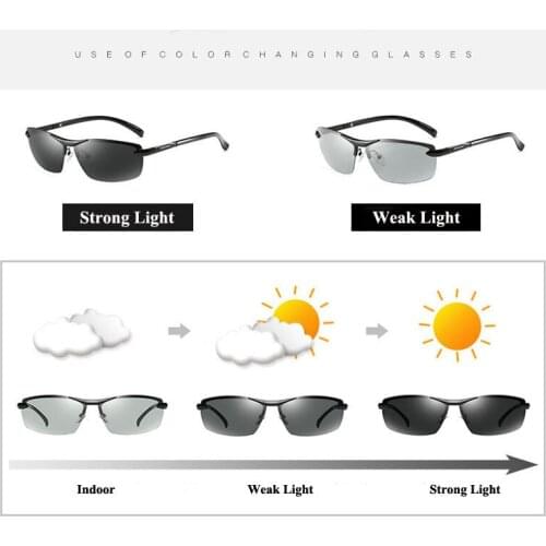 AORON Discoloration Eyewear Anti Glare UV400 Photochromic Polarized Sunglasses Men Glasses Driving Goggles Oculos 289