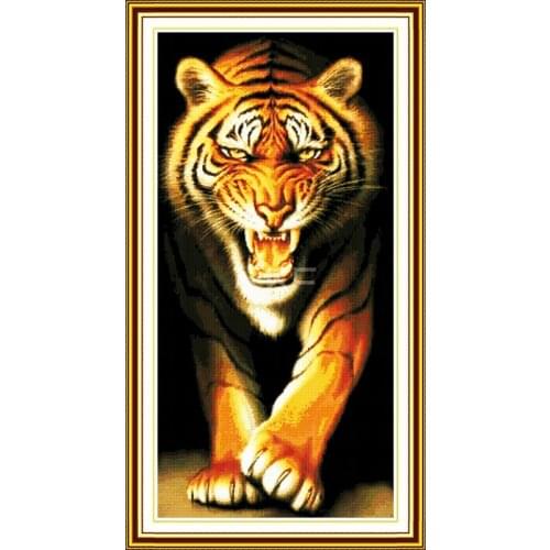 Oneroom King of the Monsters Tiger Cross Stitch Set Animals Counted DMC 14CT 11CT Cross-stitch Kits Embroidery Needlework
