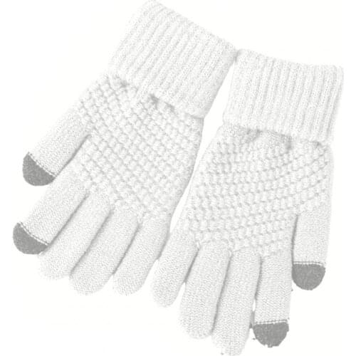 Gloves 1 Pair Winter Men Women Knitting Touch-screen Non-slip Gloves Warmer Mittens