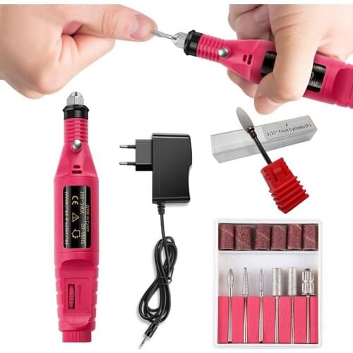 New Power Professional Electric Manicure Machine Pen Pedicure Nail File Nail Tools 6 Bits Drill Nail Drill Machine Equipment