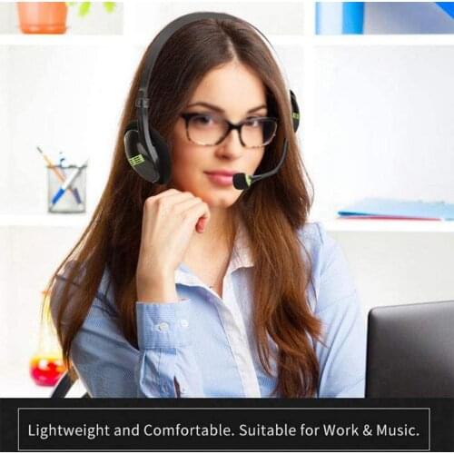 Noise Cancelling Wired Headphones Microphone Universal USB Headset With Microphone For PC Laptop Computer Office home