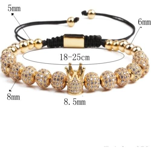 Luxury Roman Royal Crown Charm Bracelet Men Stainless Steel Geometry Men Open Adjustable Bracelets Couple Jewelry Gift