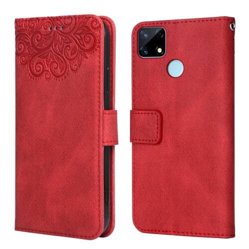 Luxury Leather Case for Realme Narzo 30A Flower Embossing RMX2103 RMX2193 Wallet Flip Phone Case for Realme Narzo 30 A Cover