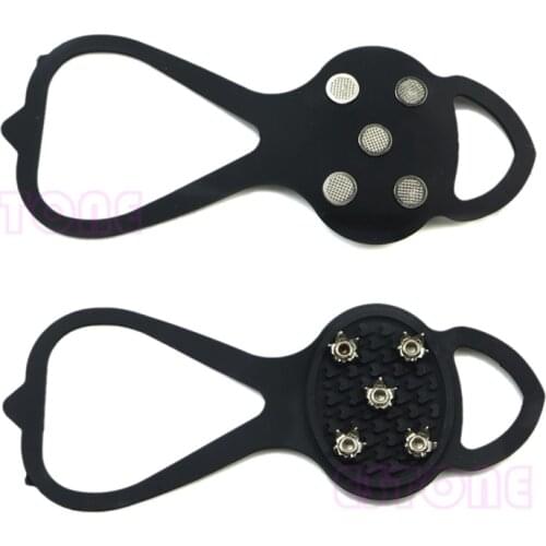 Brand New High Quality 1 Pair Spike Shoe Anti Slip Ice Gripper with Crampon Aluminum Alloy Cleats Rubber Ice Gripper