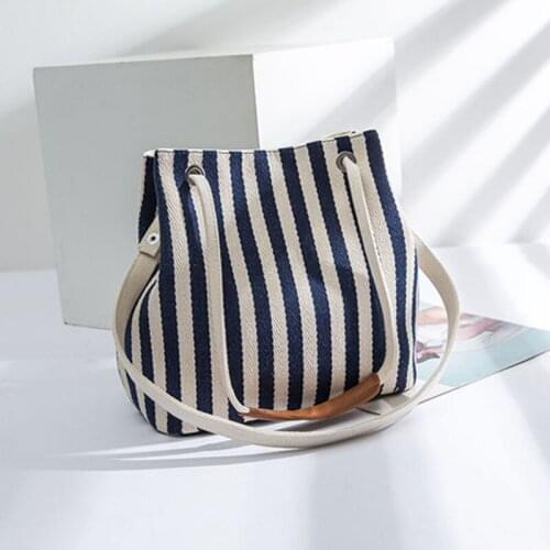 Striped Design Canvas Mommy Diaper Bag Simple Durable Women Nappy Bags Handbag Outdoor Portable Nursing Maternity Organizer 1pcs