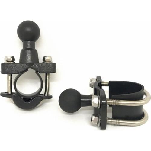 U-Bolt Clamp Motorcycle Bike Handlebar Rail Mount Base with 1 Inch Ball Head for Gopro for Garmin Smartphone