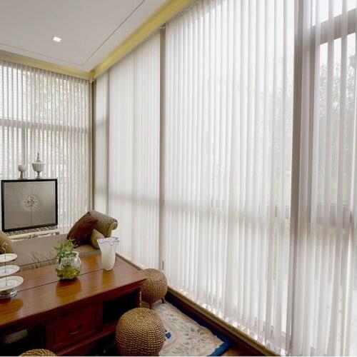 Vertical Blinds Sheer Shades Window Curtains For Sliding Glass Door Model KVDS1 Customize Size In Manual Or Electric EasyFix