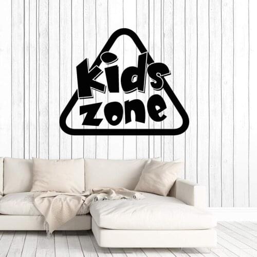 Vinyl Wall Decal Kids Zone Sign Children Playing Room Art Stickers Mural Removable Wall Art Mural For Baby Bedroom Decor L979
