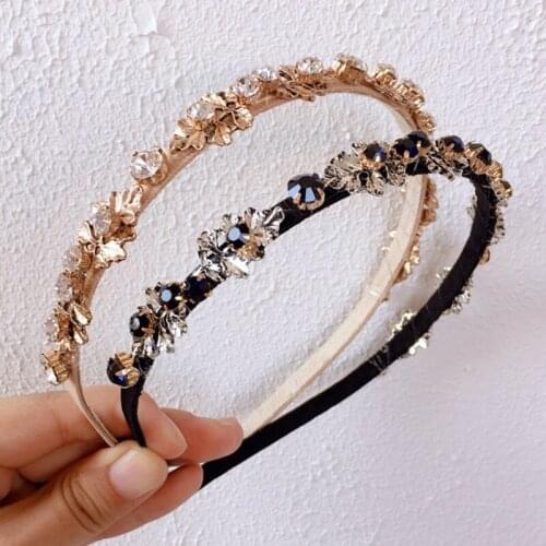Korean Vintage Rhinestone Jewelry Retro Headband Fascinator Festival Hair Accessories Headwear for Girls Women