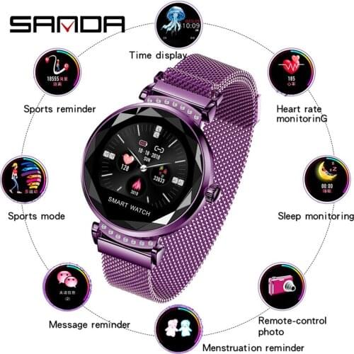 Smart Watch Women Ios Android Alloy Buckle 3Bar Limited Edition Fitness Tracker Sleep Tracker Mood Tracker Message Reminder