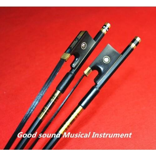 1pcs New light carbon fiber 4/4 violin bow copper parts black horse hair bow