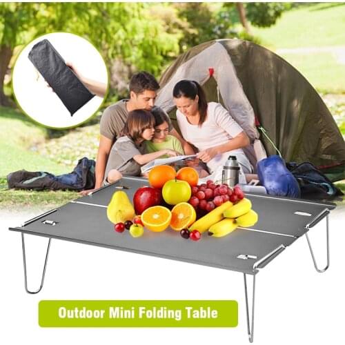 1Pc Portable Outdoor Camping Mini Folding Table Ultra-light Collapsible Hiking Fishing Desk with Storage Bag