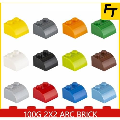 100g Small Particle Arc Brick Slope Brick 2x2 DIY Building Blocks Compatible with Creative Gift MOC Blocks Castle Toys