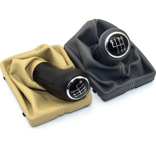 100% New 12mm Car Manual Styling 6 Speed Leather Gaiter Boot for Audi Gear Shift Knob A6L 2005 2006 2007 2008 2009 2010 2011