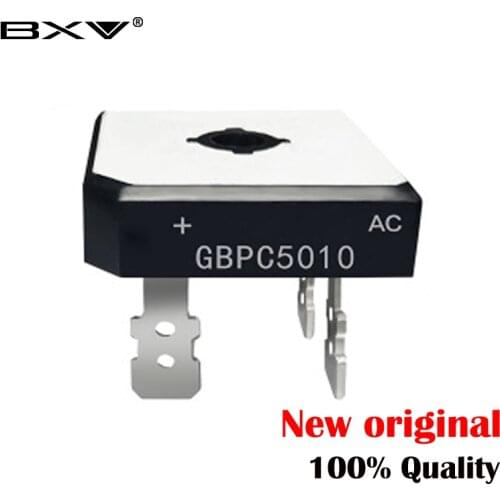 2PCS GBPC5010 50A1000V rectifier bridge stack straight plug square bridge with heat sink rectifier