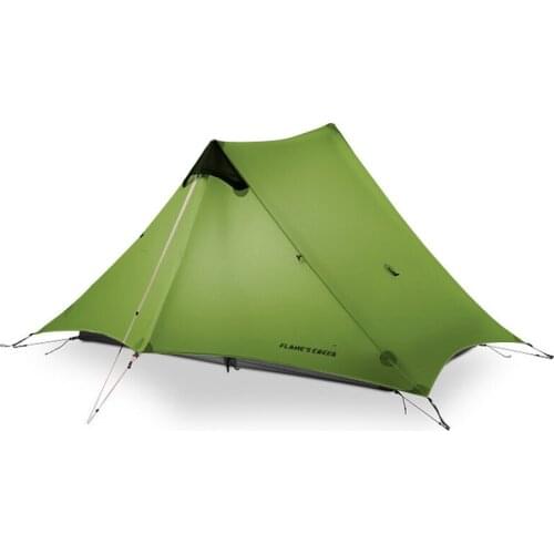 2021 LanShan 2 FLAMES CREED 2 Person Outdoor Ultralight Camping Tent 3 Season Professional 15D Silnylon Rodless Tent