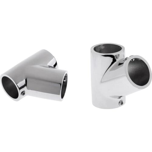 2xHeavy Duty Boat Hand Rail Fitting 3 Way Corner Elbow, Stanchion Base Mount