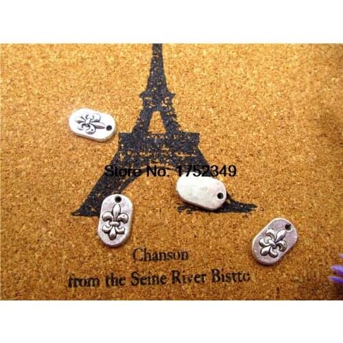 30pcs--Fleur de Lis Charms, Antique Tibetan silver Tone tierra Cast French Lily Charm pendants 14x9mm