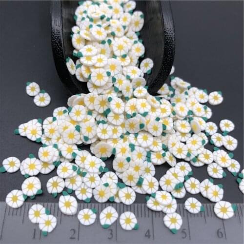 50g Daisy Polymer Clay Slices Sprinkles for Kids Diy,Craft/Nail Art/Scrapbook Decoration,Filler Polymer Clay Embellishments