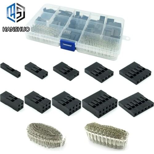 620pcs Dupont Connector 2.54mm, Dupont Cable Jumper Wire Pin Header Housing Kit, Male Crimp Pins+Female Pin Terminal Connector