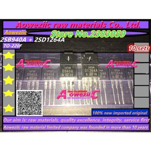 Aoweziic 100% new imported original B940A D1264A 2SB940A 2SD1264A TO-220F power amplifier, tube pair (1 sets)