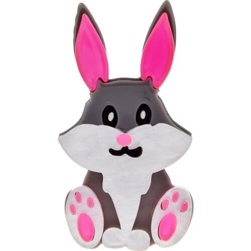CINDY XIANG Cute Rabbit Brooches Cartoon Animal Colorful Acrylic Badges Backpack Kids Anime Pins Brooch Friends Jewelry Gifts