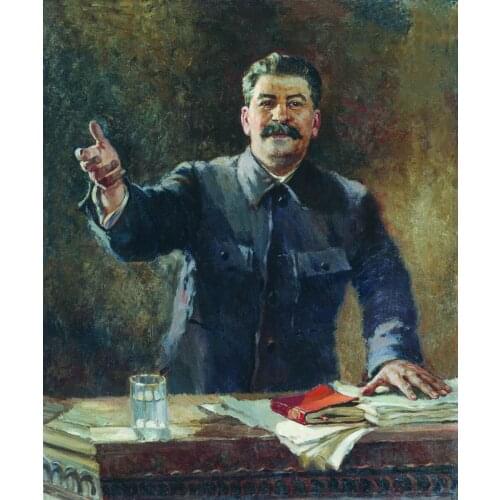 HOME OFFICE good ART World War II RUSSIA LEADER Joseph Stalin 100% Handpainted oil painting on canvas -FREE SHIPPING COST