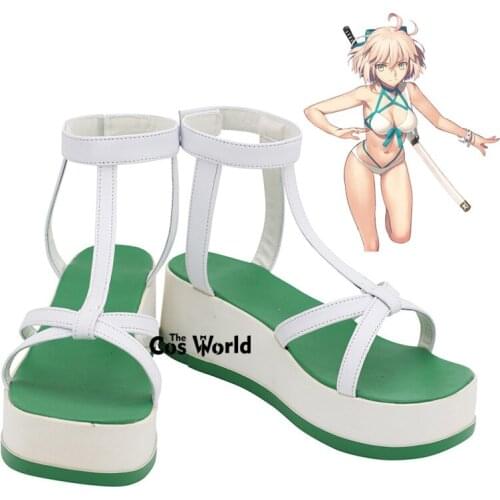 FGO Fate Grand Order Okita Souji Games Customize Cosplay Flat Shoes