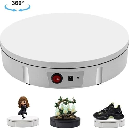 22cm Electric Rotating Turntable Display Stand Video Shooting Props Turntable for Photography, Load: 50kg, US Plug