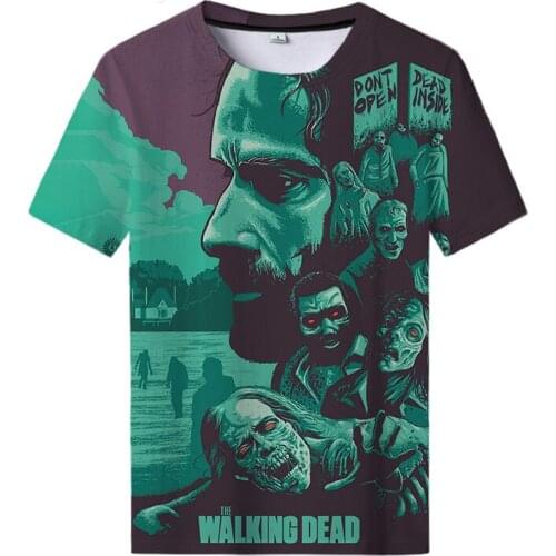 New T-Shirt Horror TV Series The Walking Dead 3D Print Streetwear Men Women Fashion Oversized T Shirt Harajuku Tees Tops Tshirts