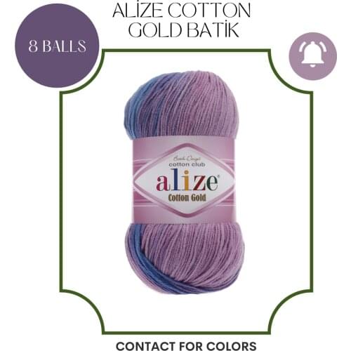 8 Balls Alize Cotton Gold Batik, Knitting Yarn, Yarn Crochet, Soft Yarn, Multicolor Yarn, Wool, Cotton Yarn, Turkish Yarn
