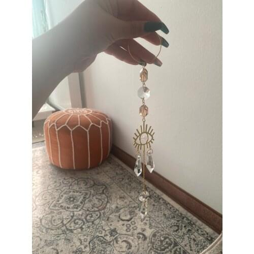 Evil Eyes Crystal Pillar Sun Catchers Light Catcher Handmade Witchy Suncatcher Prism Rainbow Maker Window Hanging Boho Home Deco