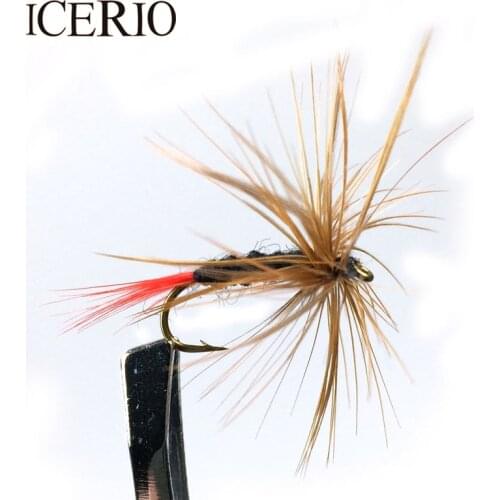 ICERIO 10PCS #10 Brown Hackle Red Tail May Nymph Fly Fishing Trout Baits