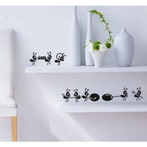 ZOOYOO Creative Ants Move Home Decor Funny Wall Decals For Kids Rooms Kitchen Wall Stickers Window Decoration