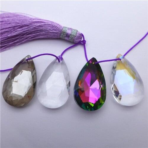 Tear shape crystal pendants 38mm glass water drop suncatcher DIY chandelier lamp curtain parts AB rainbow k9 free shipping 12pcs