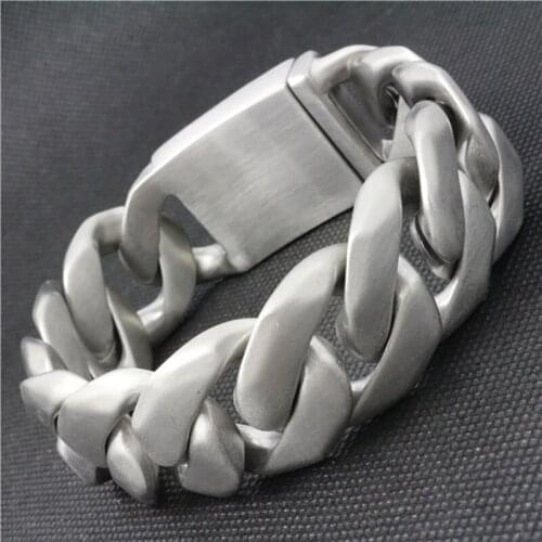 Rocker Massive Heavy Biker Jewelry Mens Matte Stainless Steel Chain Bracelets For Men Friendship Bracelets & Bangles For Husband