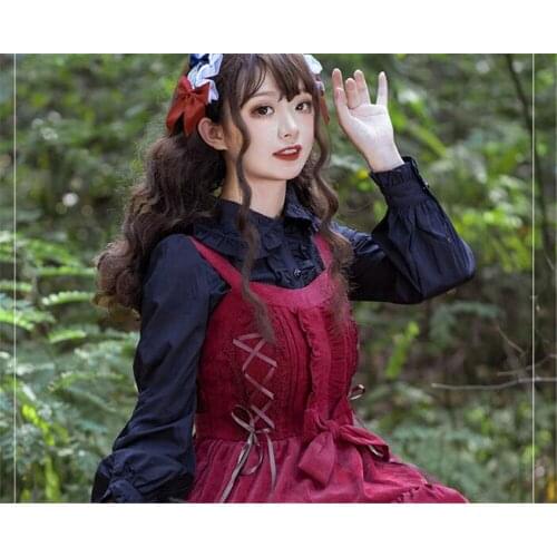 Sweet Corduroy Lolita Dress Thick High Waist Sleeveless Dress B328