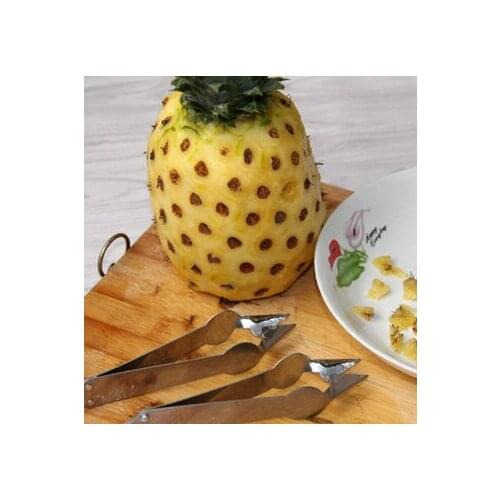 100pcs New Silver Stainless Steel fruit Cutter Tools Easy Use high quality Pineapple Seed Clip convenient Kitchen Gadgets