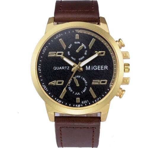 2021 New Luxury Watch Watch Mens Belt Quartz Watch MIGEER Geneva Explosions Watches Men Wrist Watch Relojes Gift