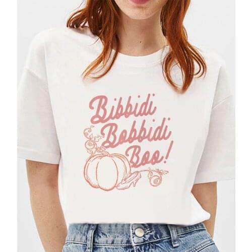 New Disney Cinderella Bibbidi Bobbidi Boo Pumpkin Premium T-Shirt Casual Tops Harajuku Summer Female T Shirt Woman Clothes