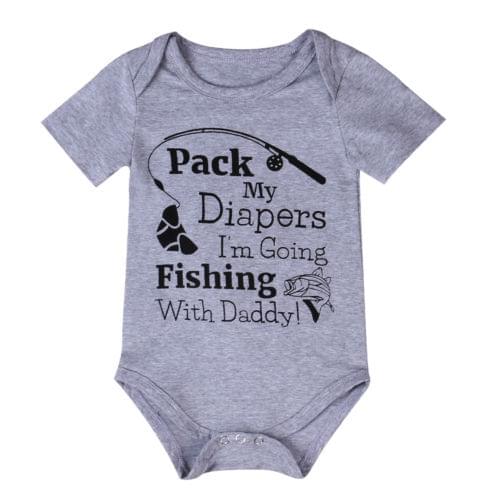 Fishing Newborn Babys Boys Girls Clothes Summer Casual Cotton Bodysuit Short Sleeve Jumpsuit Baby Boy Girl Clothes 0-2Y lxj