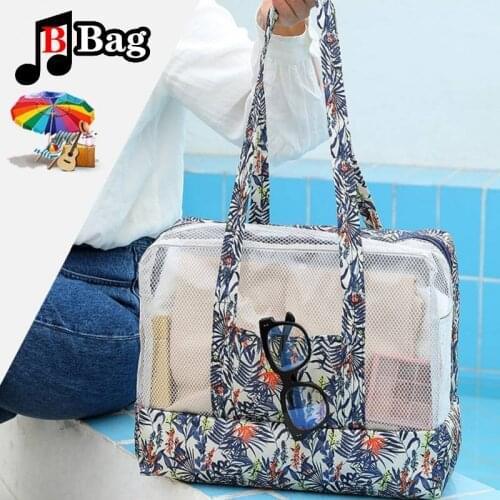 Summer Travel Swimming Double Layer Beach Bag Wet And Dry Separation Wash Bag Womens Portable Exercise Fitness Grid Storage Bag