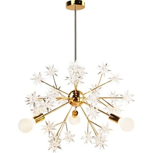 Postmodern Simple Atmosphere Led Star Lamp Gold Pendant Lights Lustre Pendente Corridor Porch Bedroom Dining Room Restaurant Bar