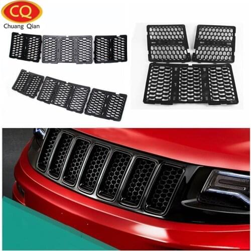 Chuang Qian Racing Grills Front Honeycomb Mesh Grille Grill For Jeep Grand Cherokee 2014-2016 Insect Grilles Bug Front Screen
